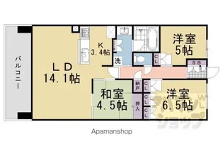 京都桂川つむぎの街 ブライトスクエア【1419号室】の間取り