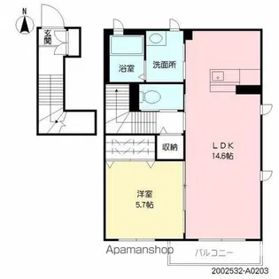 アンシャレ【203号室】の間取り