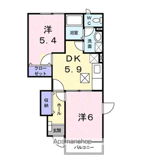 ブルージュ・メゾンB【1階】の間取り