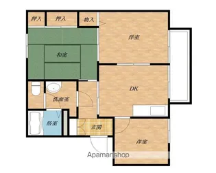 メープルコート【A-203号室】の間取り