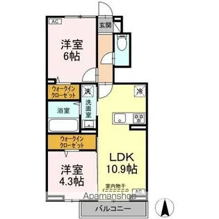 DーROOMあさかや Ⅱ【1階】の間取り