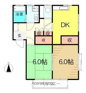 サニービューB【102号室】の間取り