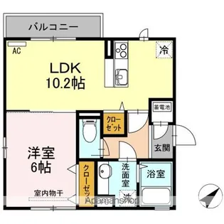 ファミール岡本ⅢーD【3階】の間取り
