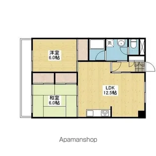 西石井ハイツ【6階】の間取り