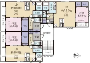 ANGE DE BONHEUR(アンジュドボヌール)【2階】の間取り