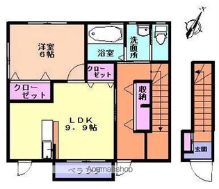 ブルックスタウンC棟【201号室】の間取り