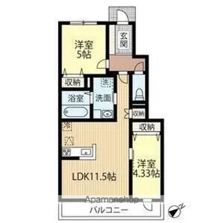 ATLANTIS SHINKAWA【1階】の間取り