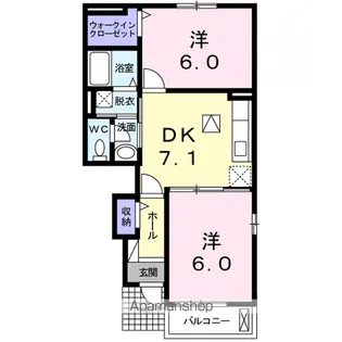 エテルノ ハピネスB棟【1階】の間取り