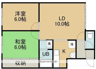 2LDKの間取り画像