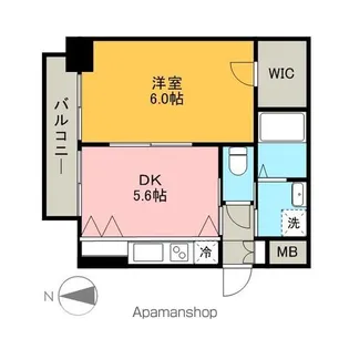 1DKの間取り画像