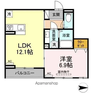 アヴァンス西亀有【3階】の間取り