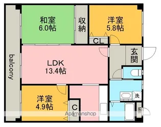 クオーレ佐千原【2階】の間取り