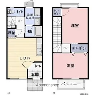長野県上伊那郡箕輪町大字中箕輪【テラスハウス】の間取り