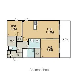 ROMAN BEL AIR【1階】の間取り