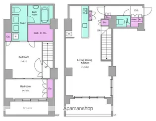 レジディア白金高輪【1階】の間取り
