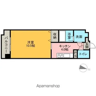 アップウェル中央【806号室】の間取り