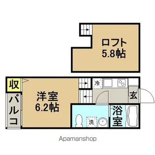 BELLACASA竹下【2階】の間取り