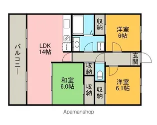 ルミエール姪浜【8階】の間取り