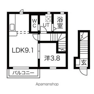 BEFINE 六丁の目東 B棟【2階】の間取り