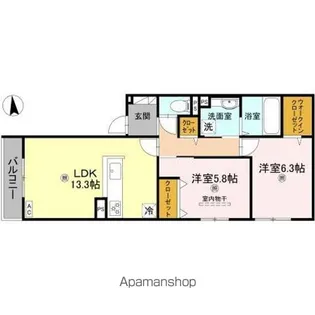 ORCHIDEA 大鳥【205号室】の間取り