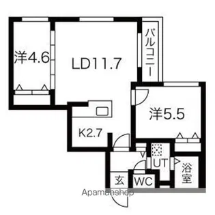 ブランシャールEK南郷通18丁目【3階】の間取り