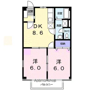 パークハイツY【1階】の間取り