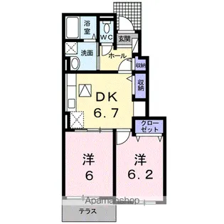 熊本県八代市郡築六番町【アパート】の間取り