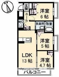 エルミタージュ3番館【3階】の間取り