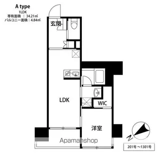 THE天神シティ【7階】の間取り