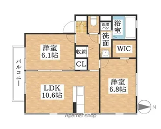 メゾン ゆうち【1階】の間取り