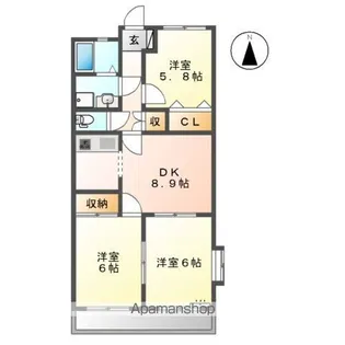 メルヴェーユ【3階】の間取り