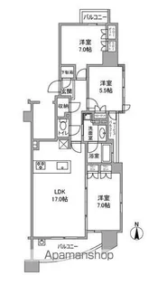 プレティナレジデンス橦木町【1202号室】の間取り