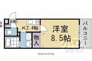 カーサウッド花園【2階】の間取り