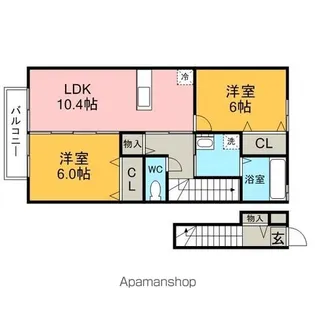 グランディールB【2階】の間取り