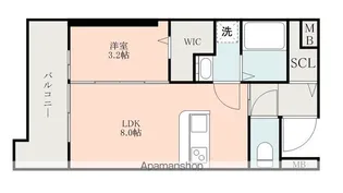 CLARE GRACE鴨池【8階】の間取り