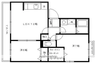 「グレイス荒木」【A-201号室】の間取り