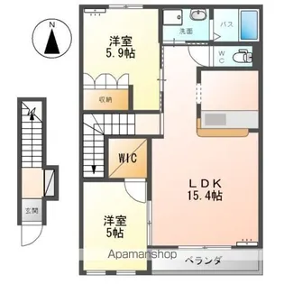 ディアーコトリコ(DEAR KOTORIKO)【2階】の間取り