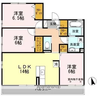 ラ メゾン ドゥ ソア【3階】の間取り