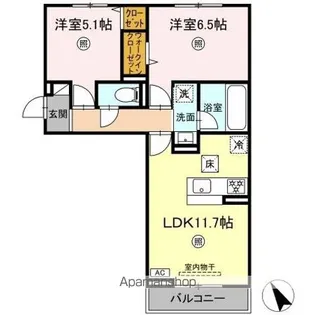 トリシアテラス【1階】の間取り