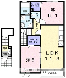 サルヴァトーレⅡ B【2階】の間取り