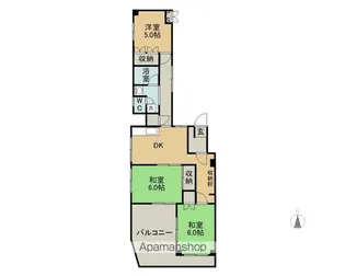 ハイホームズ七瀬【601号室】の間取り