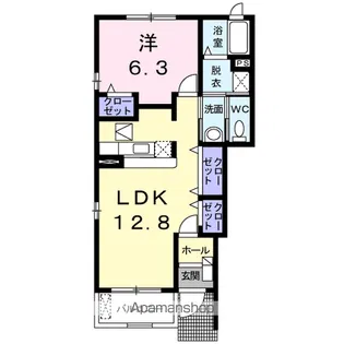 ホマルヴィラB【1階】の間取り