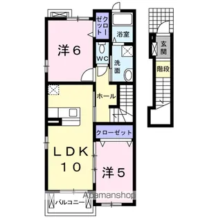 ラブリー・ゼファーA【2階】の間取り