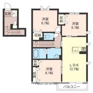 KM HOUSE【202号室】の間取り