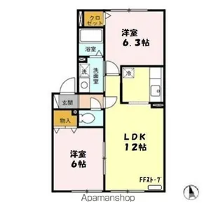 グレイス中道【2階】の間取り