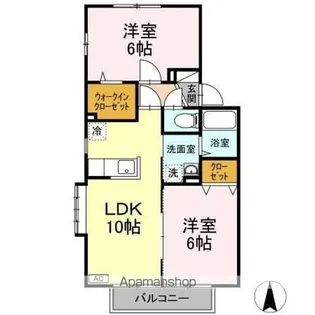 オークスコート A【2階】の間取り