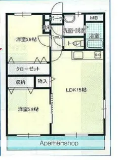 ループサイド【103号室】の間取り