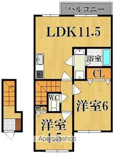 フォンターナ若葉【2階】の間取り