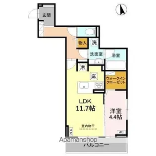 RESIDENCE KAZE 楓【1階】の間取り