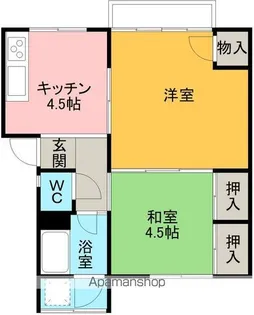 平成ハイツ5号館【406号室】の間取り